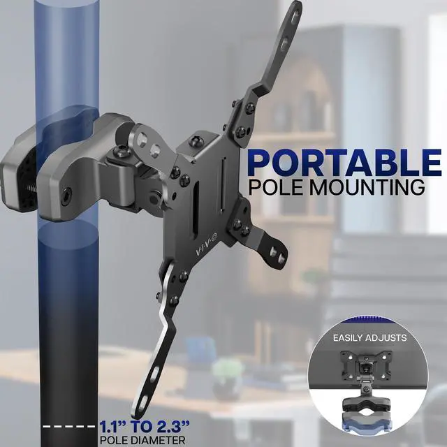 Alt view image 2 of 7 - VIVO Steel Universal Bracket Pole Mount VESA Plate, Fits Screens 23"43"