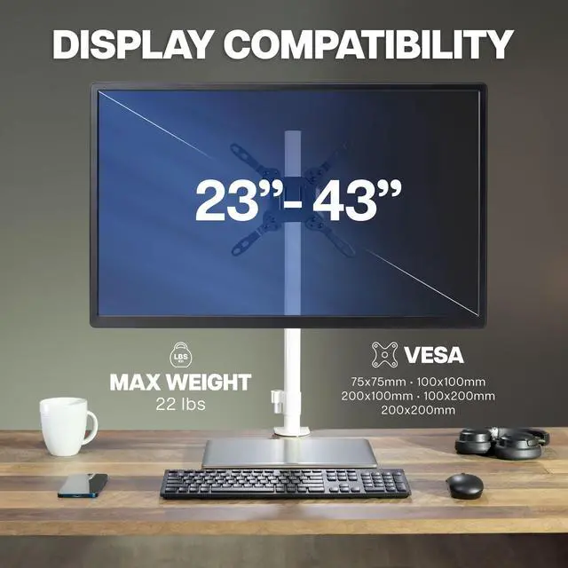 Alt view image 3 of 7 - VIVO Steel Universal Bracket Pole Mount VESA Plate, Fits Screens 23"43"