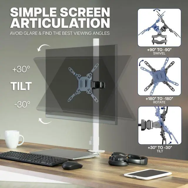 Alt view image 7 of 7 - VIVO Steel Universal Bracket Pole Mount VESA Plate, Fits Screens 23"43"