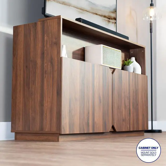 Alt view image 4 of 7 - VIVO Walnut Hidden TV Lift Cabinet with Storage, Fits 32-55" TVs, Holds 132 lbs