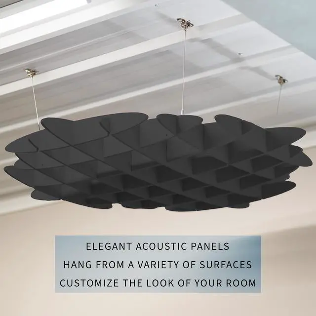 Alt view image 2 of 7 - VIVO Black Acoustic Ceiling Waffle Panel, 4-Pack