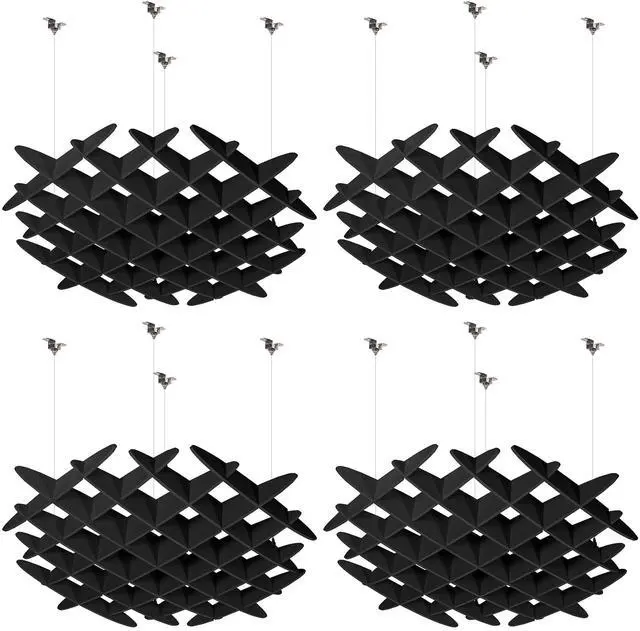 Main image of VIVO Black Acoustic Ceiling Waffle Panel, 4-Pack