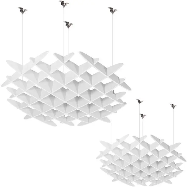 Main image of VIVO White Acoustic Ceiling Waffle Panel, 2-Pack