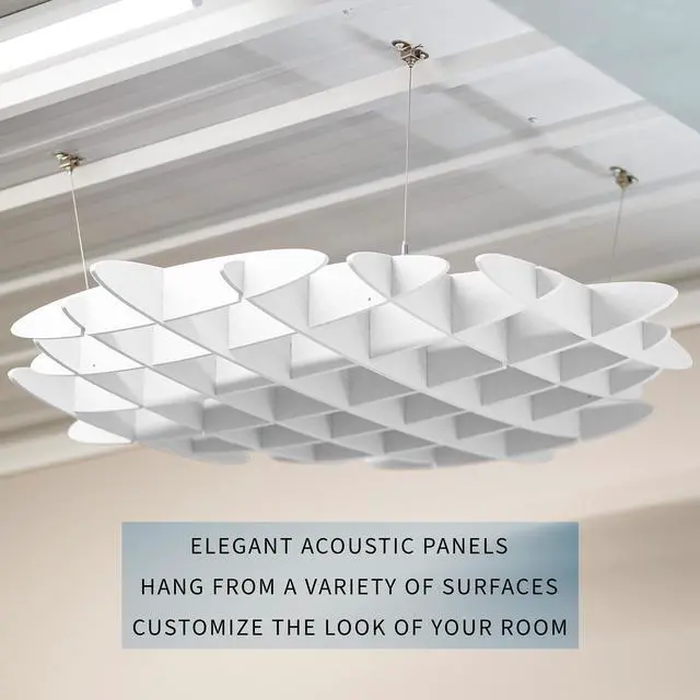 Alt view image 2 of 7 - VIVO White Acoustic Ceiling Waffle Panel, 2-Pack