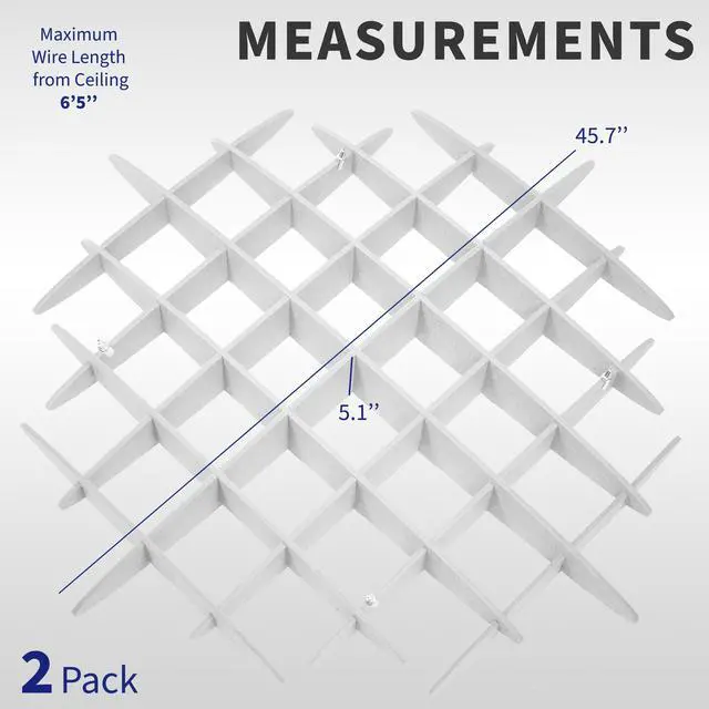 Alt view image 3 of 7 - VIVO White Acoustic Ceiling Waffle Panel, 2-Pack