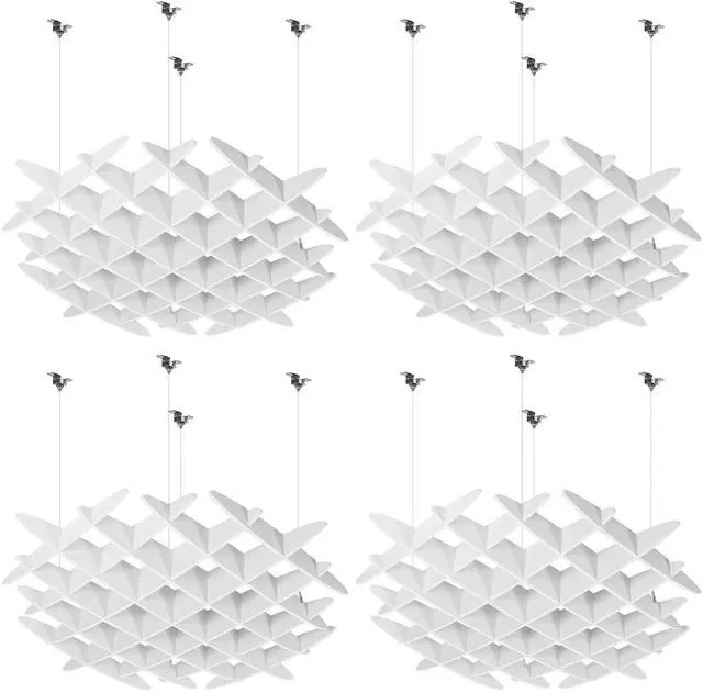 Main image of VIVO White Acoustic Ceiling Waffle Panel, 4-Pack