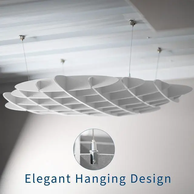 Alt view image 6 of 7 - VIVO White Acoustic Ceiling Waffle Panel, 4-Pack