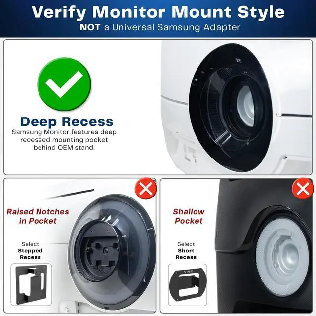 Alt view image 2 of 7 - VIVO Recessed VESA Adapter Plate Designed for Compatible Samsung Neo G9 Monitor