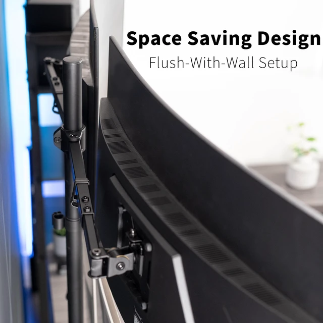 Alt view image 5 of 7 - VIVO Extra Tall Telescoping Dual 27" to 38" Ultrawide Monitor Desk Mount Stand