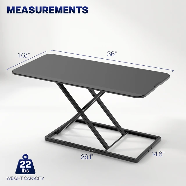 Alt view image 3 of 7 - VIVO Economy Height Adjustable 36" Standing Desk Sit Stand Desktop Monitor Riser