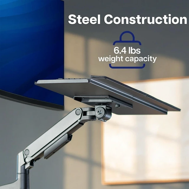 Alt view image 6 of 7 - VIVO 26 x 10 Mounted Keyboard Tray, VESA 100x100mm, Holds 6.4 lbs