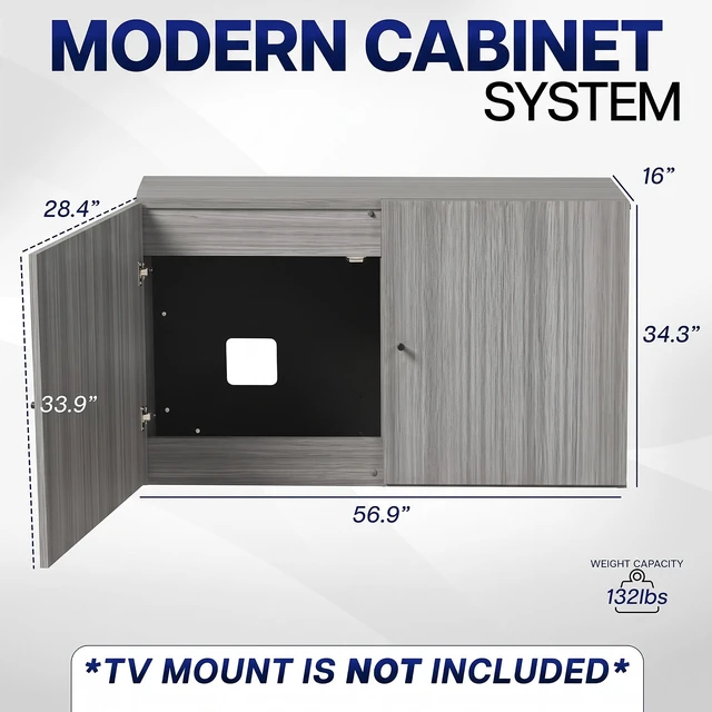 Alt view image 3 of 7 - VIVO Gray Motorized Vertical Lift Concealed TV Cabinet, Hold 32-55 TVs