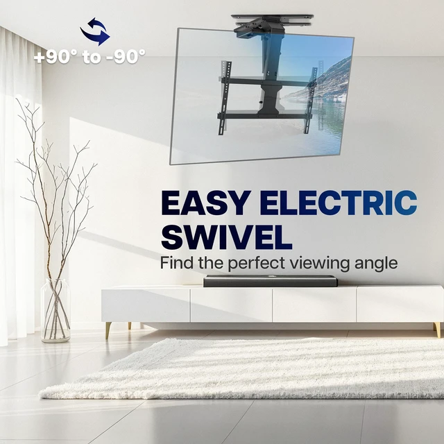 Alt view image 2 of 7 - VIVO Electric Flip Down and Swivel Ceiling TV Mount for 37 to 70 inch Screens