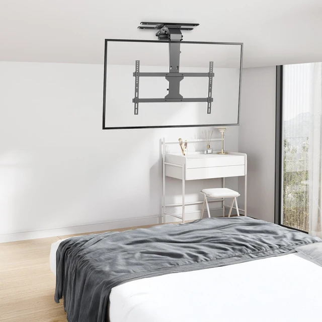 Alt view image 4 of 7 - VIVO Electric Flip Down and Swivel Ceiling TV Mount for 37 to 70 inch Screens