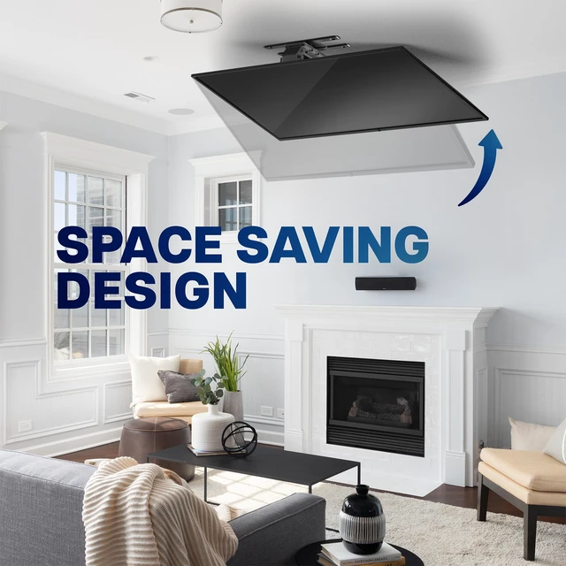 Alt view image 6 of 7 - VIVO Electric Flip Down and Swivel Ceiling TV Mount for 37 to 70 inch Screens