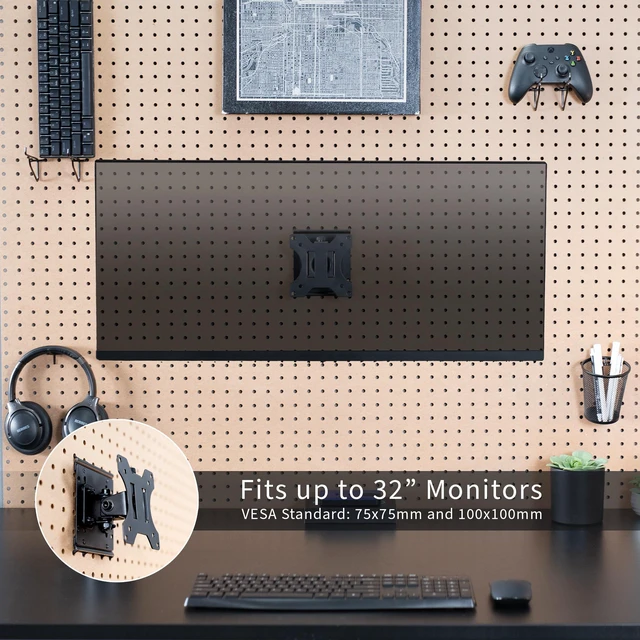Alt view image 6 of 7 - VIVO Single Monitor Pegboard Panel Mount, Fits up to 32" Screens