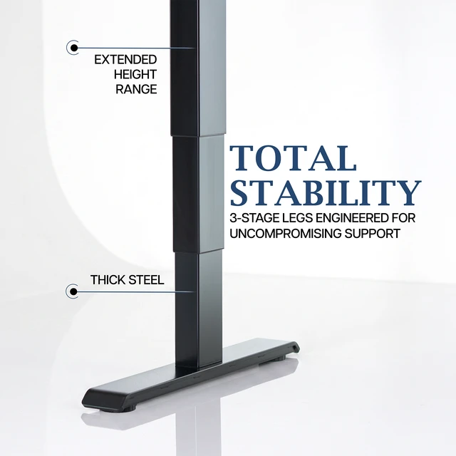 Alt view image 6 of 7 - VIVO PRO 2-Motor 71 x 30 Standing Desk, 1-Piece Vintage Brown Top, Black Frame