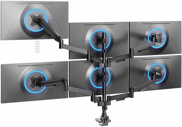 Main image of VIVO Hex Monitor Mechanical Spring Desk Mount Stand, Fits Screens up to 27"