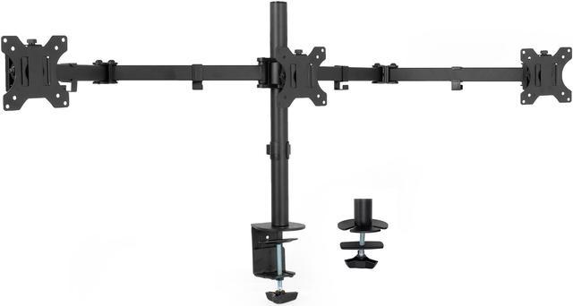 VIVO Black Triple Monitor Adjustable Desk Mount - Articulating Tri