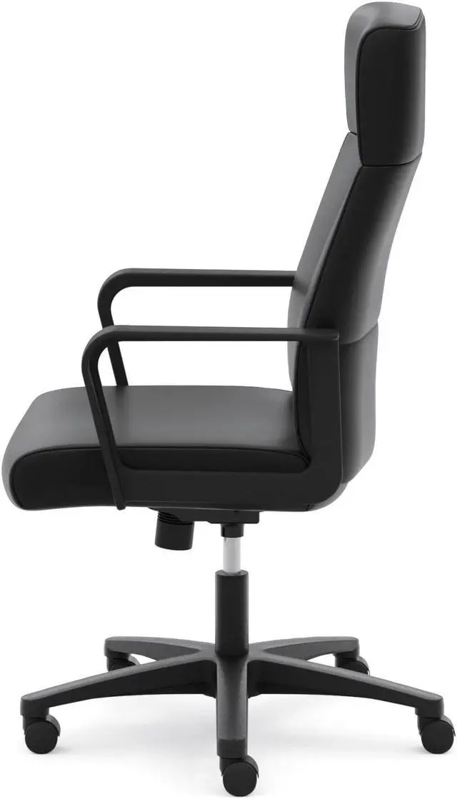 Alt view image 4 of 14 - Basyx VL604 Series High-Back Executive Chair Black SofThread Leather VL604SB11