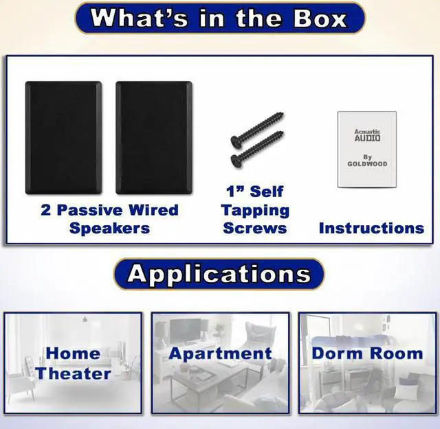 Alt view image 6 of 7 - Acoustic Audio SLM1B Mountable On Wall Slim Speakers Home Theater Wired Pair Pack