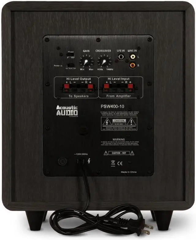 Alt view image 3 of 6 - Acoustic Audio PSW400-10 Home Theater Powered 10" LFE Subwoofer Black Front Firing Sub