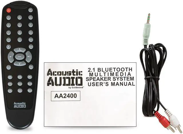 Alt view image 7 of 7 - Acoustic Audio by Goldwood Bluetooth 2.1 Surround Sound System with LED Light Display, FM Tuner, USB/SD Card Inputs - Multimedia PC Speaker Set with Subwoofer, Includes Remote Control - AA2400 Black