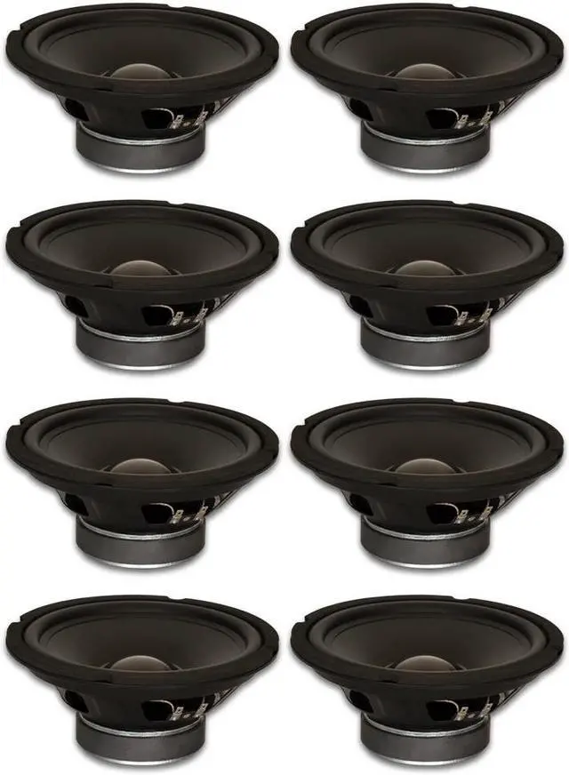 Alt view image 2 of 6 - 8 Goldwood Sound GW-8028 Rubber Surround 8" Woofers 190 Watts each 8ohm Replacement Speakers