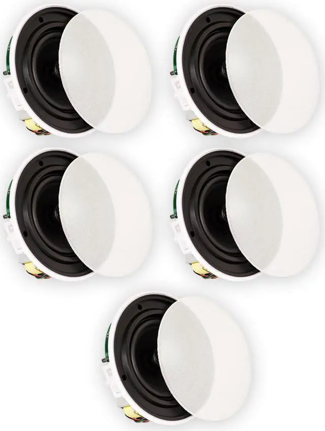 Main image of Theater Solutions TSQ670 Flush Mount 70 Volt Speakers with 6.5" Woofers In Ceiling 5 Pack