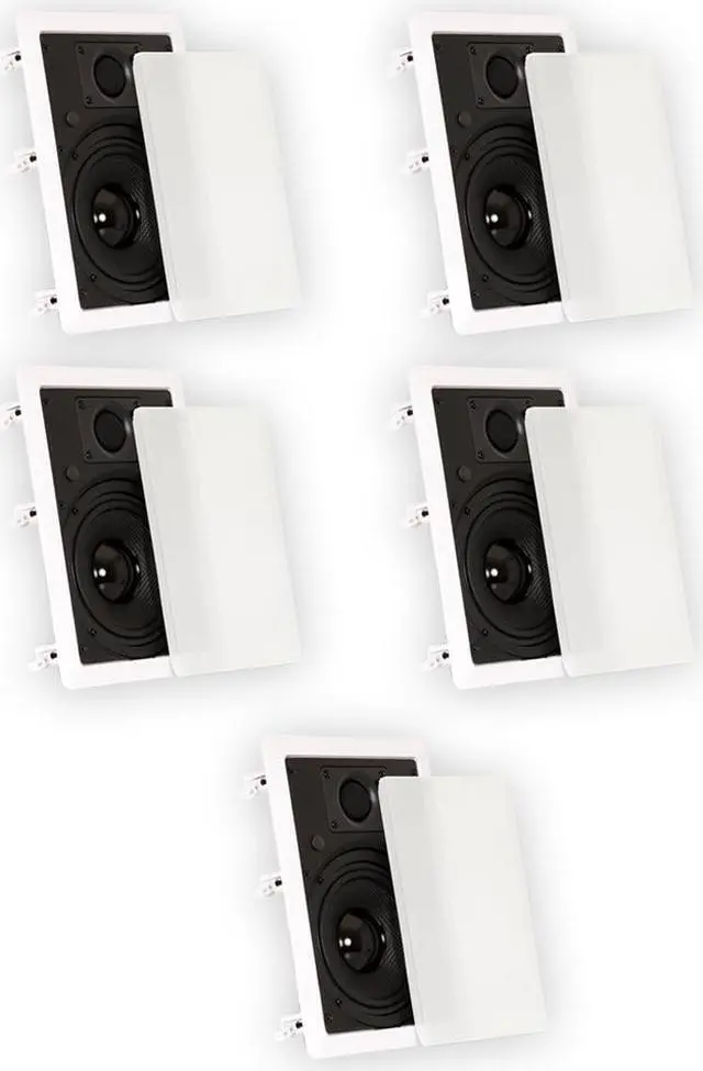 Alt view image 2 of 6 - Theater Solutions TS65W In Wall 6.5" Speakers Surround Sound Home Theater 5 Speaker Set