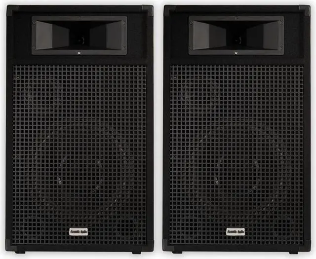 Main image of Acoustic Audio BR12 Passive 12" Speaker Pair 3 Way DJ PA Karaoke Band Speakers