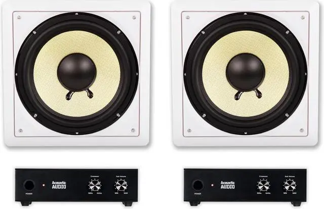 Main image of Acoustic Audio HD-S10 Flush Mount Subwoofers with 10" Speaker and Amps 2 Pack