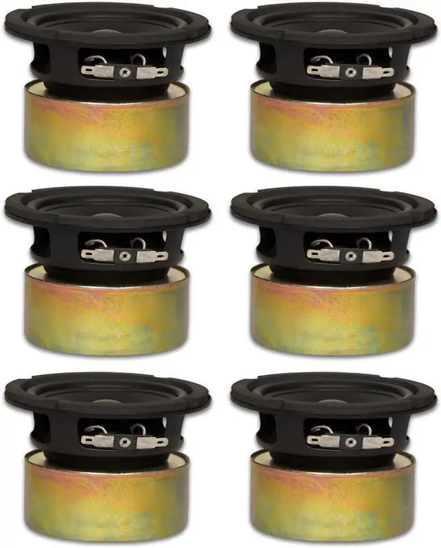 Main image of 6 Goldwood Sound GW-4028/S Shielded 4" Woofers 70 Watt each 8ohm Replacement Speakers