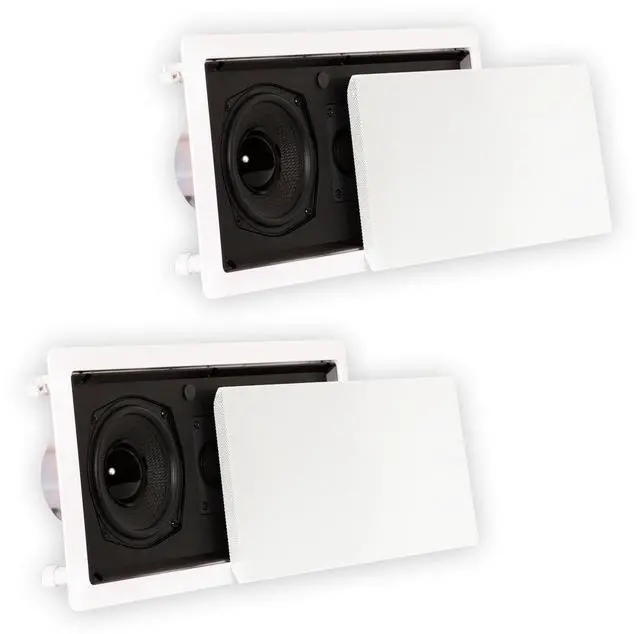 Main image of Theater Solutions TSLCR5 Flush Mount Speakers Dual Woofer In Wall 2 Pack