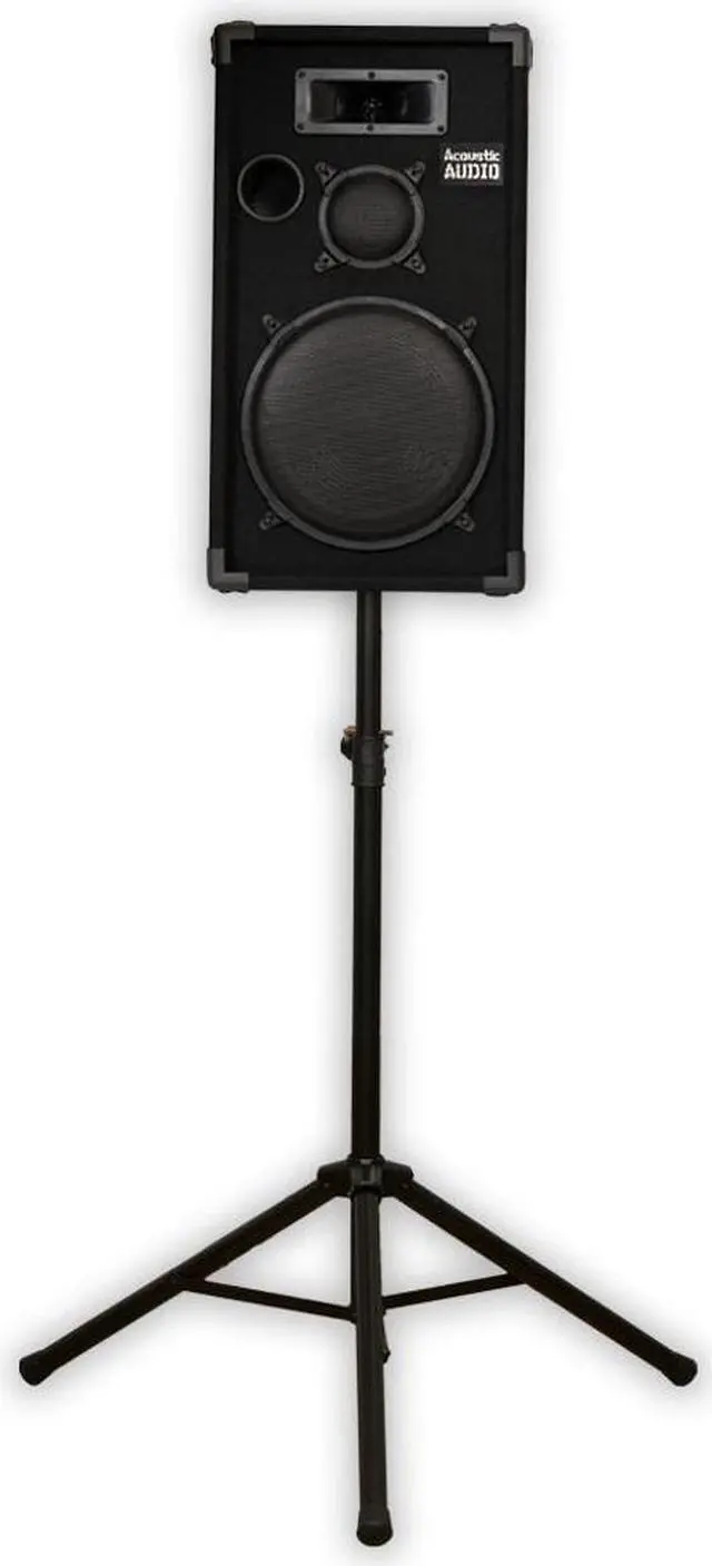 Main image of Acoustic Audio CR12 Passive 12" DJ Speaker and Stand 3-Way PA Karaoke Band Monitor