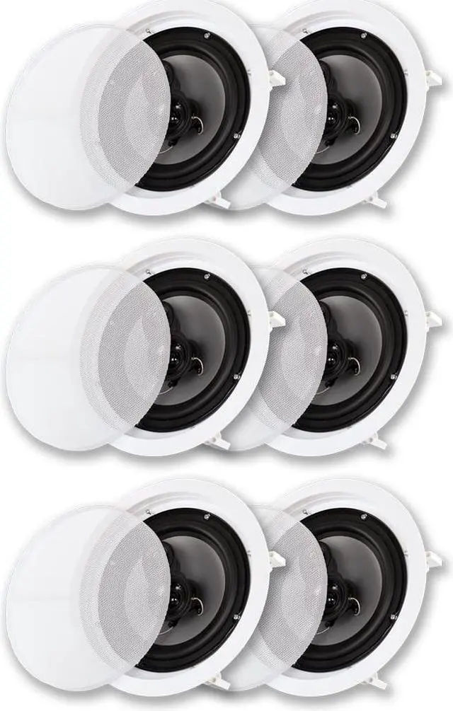 Main image of Acoustic Audio CS-IC83 In Ceiling Wall 8" Speaker 3 Pair Pack 3 Way Home Theater Flush Mount