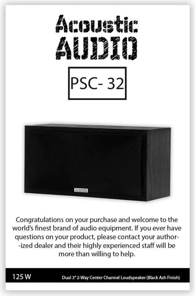 Alt view image 8 of 14 - Acoustic Audio PSC-32 Center Channel Speaker 125 Watt 2-Way Home Theater Audio