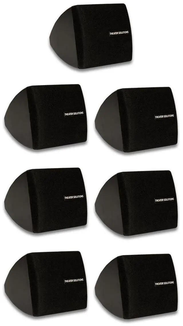 Main image of Theater Solutions TS30B Mountable Indoor Speakers Black Bookshelf 7 Piece Pack