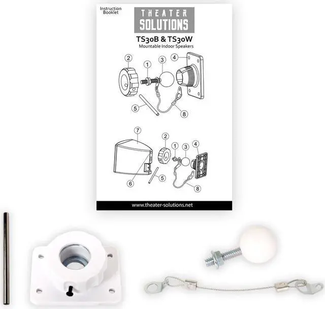 Alt view image 5 of 5 - Theater Solutions TS30W Mountable Indoor Speakers White Bookshelf 2 Pair Pack
