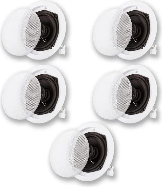 Alt view image 5 of 8 - Acoustic Audio R191 In Ceiling / In Wall 5 Speaker Set 2 Way Home Theater Flush Mount