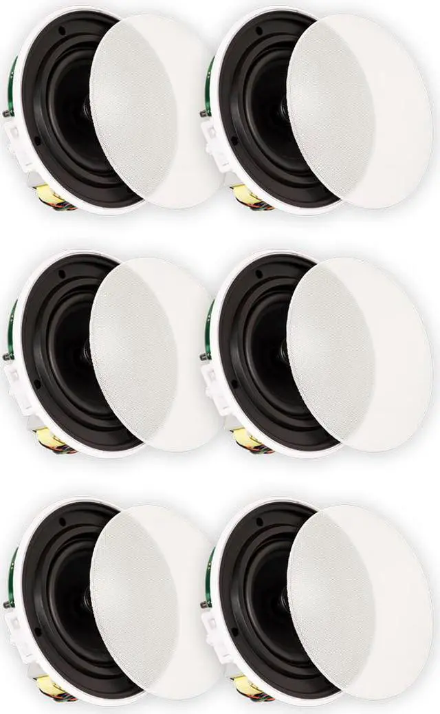 Main image of Theater Solutions TSQ670 Flush Mount 70 Volt Speakers with 6.5" Woofers In Ceiling 3 Pair Pack