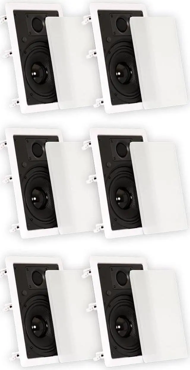 Alt view image 2 of 6 - Theater Solutions TS65W In Wall 6.5" Speakers Surround Sound Home Theater 3 Pair Pack