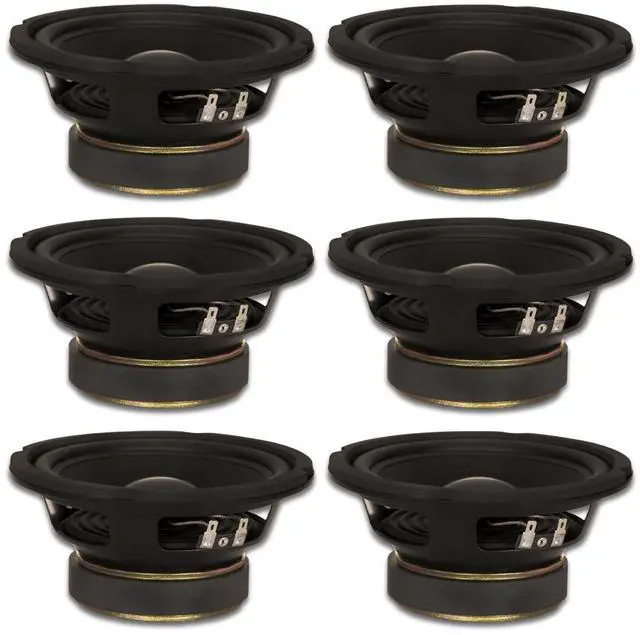 Main image of 6 Goldwood Sound GW-6024 Rubber Surround 6.5" Woofers 170 Watts each 4ohm Replacement Speakers