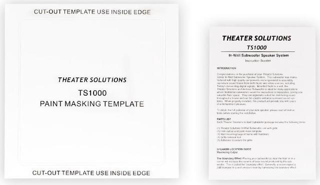 Alt view image 4 of 6 - Theater Solutions TS1000 Flush Mount Passive 10" Subwoofer Speaker In Wall