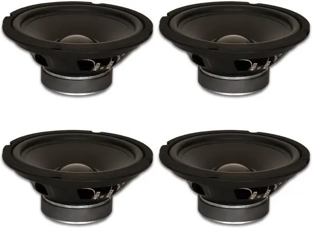 Main image of 4 Goldwood Sound GW-8024 Rubber Surround 8" Woofers 190 Watts each 4ohm Replacement Speakers