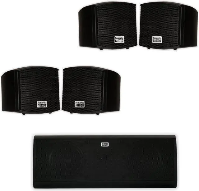 Main image of Acoustic Audio AA321B and AA40CB Indoor Speakers Home Theater 5 Speaker Set