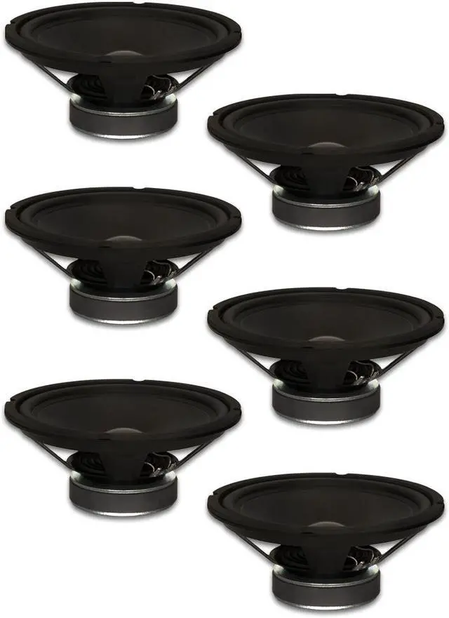 Main image of 6 Goldwood Sound GW-1038 Rubber Surround 10" Woofers 250 Watts each 8ohm Replacement Speakers