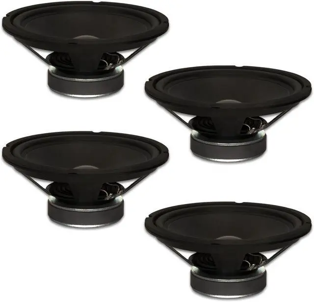 Main image of 4 Goldwood Sound GW-1038 Rubber Surround 10" Woofers 250 Watts each 8ohm Replacement Speakers