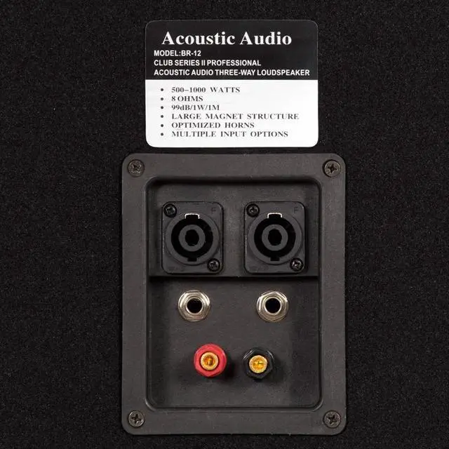 Alt view image 4 of 6 - Acoustic Audio BR12 Passive 12" Speaker Pair 3 Way DJ PA Karaoke Band Speakers