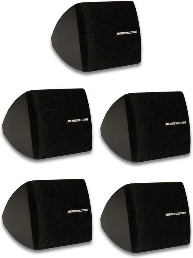 Main image of Theater Solutions TS30B Mountable Indoor Speakers Black Bookshelf 5 Piece Pack